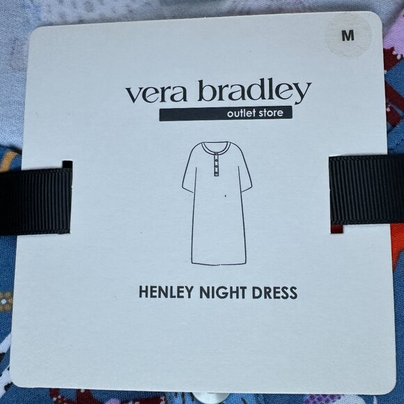 VERA BRADLEY BARK PARK DOGS HENLEY NIGHT DRESS/NIGHTSHIRT:NWT  MEDIUM or LARGE - Picture 4 of 15